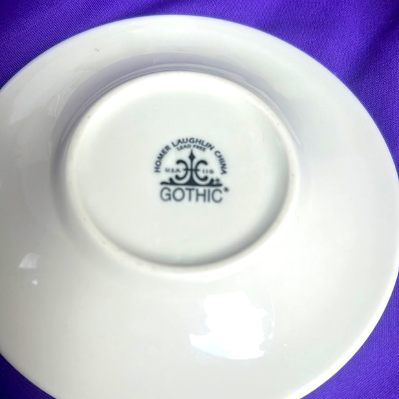 Set of 6 Vintage Homer Laughlin China GOTHIC Ware Cups & Saucers - Picture 3 of 6